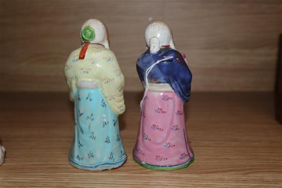 Two Chinese porcelain figures of a Sage height 14cm